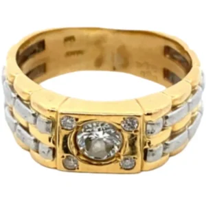 Pt900/K18 ダイヤモンド リング 0.36・0.04ct