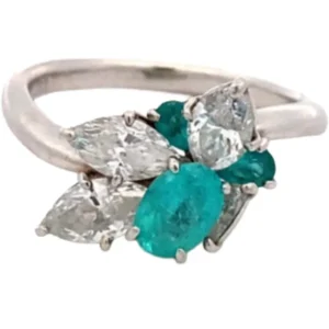 Pt･Pm900 パライバトルマリン・ダイヤモンド リング 1.17・0.63ct