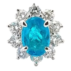 Pt･Pm900 ブラジル産パライバトルマリン・ダイヤモンド P0.64・D0.51ct