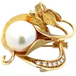 K18 パール・ダイヤモンド ブローチ 0.16ct買取の参考価格
