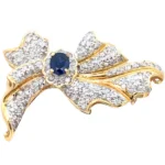 K18 サファイア・ダイヤモンド ブローチ S0.67・D1.18ct