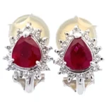 Pt･Pm900 ルビー・ダイヤモンド ピアス/イヤリング
