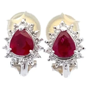 Pt･Pm900 ルビー・ダイヤモンド ピアス/イヤリング