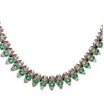 K18WG エメラルド・ダイヤモンド ネックレス D6.70・2.25 ct