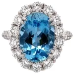 Pt･Pm900 アクアマリン・ダイヤモンド リング 4.012 ct D1.9 ct