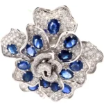 K18 ブルーサファイア・ダイヤモンド ブローチ S20.22・D1.31・7.63ct買取の参考価格