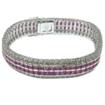 K18 ピンクサファイア・ダイヤモンド ブレスレットバングル ct R12.5・D0.88 ct