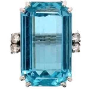 K14 アクアマリン・ダイヤモンド リング