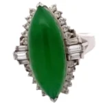 Pt・Pm900 翡翠・ダイヤモンド リング 0.61 ct