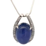 Pt・Pm900 スリランカ産ヴァイオレティッシュブルースターサファイア・ダイヤモンド リング SS22.72 ct D0.38 ct