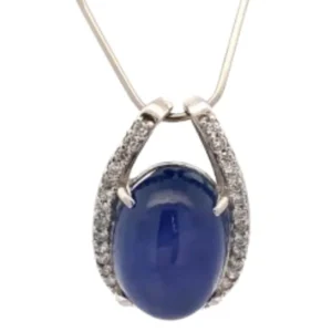 Pt･Pm900 スリランカ産ヴァイオレティッシュブルースターサファイア・ダイヤモンド リング SS22.72 ct D0.38 ct