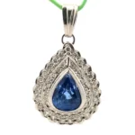 Pt･Pm900 ブルーサファイア・ダイヤモンド ネックレス/ペンダントトップ 4.68・0.65ct