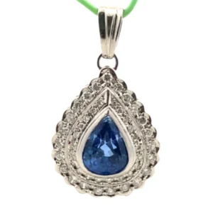 Pt･Pm900 ブルーサファイア・ダイヤモンド ネックレス/ペンダントトップ 4.68・0.65ct