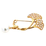 ミキモト K18 パール・ダイヤモンド ブローチ