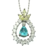 Pt850/Pt900 パライバトルマリン・ダイヤモンド ネックレス/ペンダントトップ P0.428 ct D0.03・D0.8 ct買取の参考価格