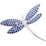 K18 サファイア・ダイヤモンド ブローチ S3.2・D0.21ct