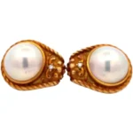 K18 マベパール・ダイヤモンド ピアス/イヤリング 0.01・0.01 ct