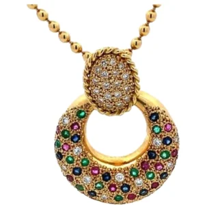 K18 ダイヤモンド・多色石 D0.4ct 