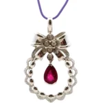 K18WG ルベライト・ダイヤモンド ネックレス/ペンダントトップ 2.20・D0.11ct