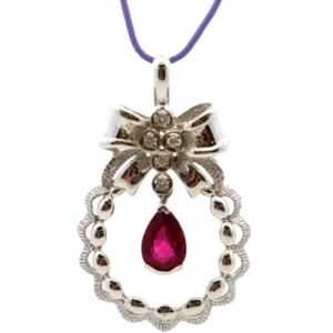 K18WG ルベライト・ダイヤモンド ネックレス/ペンダントトップ 2.20・D0.11ct