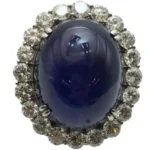 Pt･Pm900 非加熱スターサファイア・ダイヤモンド リング 76.75 ct 4.273 ct買取の参考価格