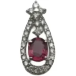 K18WG レッドスピネル・ダイヤモンド ネックレス/ペンダントトップ 0.76 ct D0.4 ct