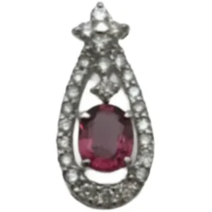 K18WG レッドスピネル・ダイヤモンド ネックレス/ペンダントトップ 0.76 ct D0.4 ct