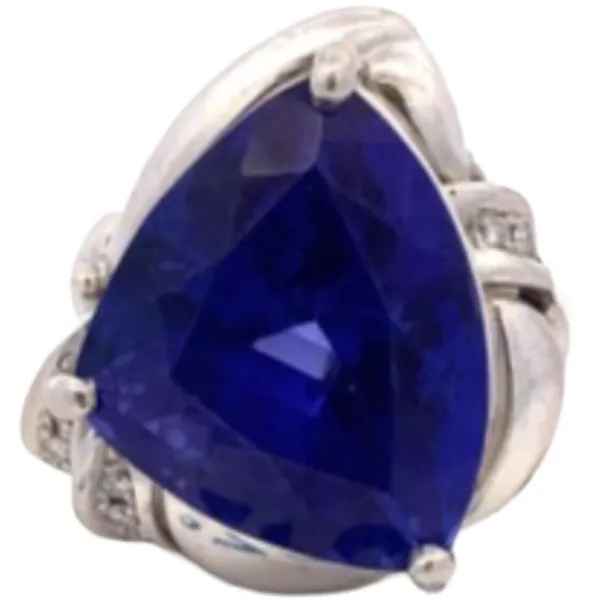 Pt･Pm900 タンザナイト・ダイヤモンド リング 26.51 ct D0.17 ct