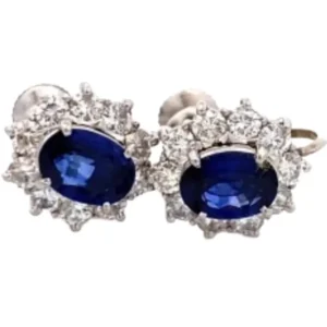 Pt･Pm900 サファイア・ダイヤモンド イヤリング S1.84・D1.30 ct