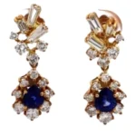 K18 サファイア・ダイヤモンド ピアス ct 1.1・1.1・0.905・0.905 ct