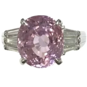 Pt･Pm900 ピンクサファイア(みため)・ダイヤモンド リング 8.12 ct D0.63 ct