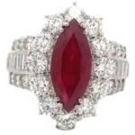 Pt･Pm900 ビルマ産ピジョンブラッドルビー・ダイヤモンドリング 2.93 ct D2.54 ct