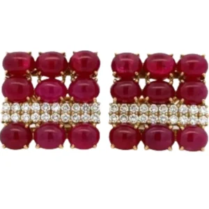 K18 ルビー・ダイヤモンド イヤリング R16.91・D0.90 ct