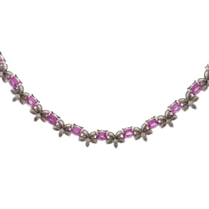 K14WG/925 ピンクサファイア・ダイヤモンド ネックレス/ペンダントトップ S15.53・D2.15 ct