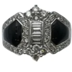 K18WG ダイヤモンド オニキス リング