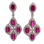 K18WGX線結果K18 ルビー・ダイヤモンド ピアスD0.30・R1.50・D0.30・R1.50 ct