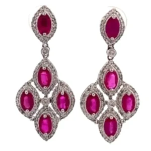 K18WGX線結果K18 ルビー・ダイヤモンド ピアスD0.30・R1.50・D0.30・R1.50 ct