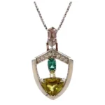 Pt900/Pt850 スフェーン・多色石 0.11・0.33・0.32・0.11・2.12ct