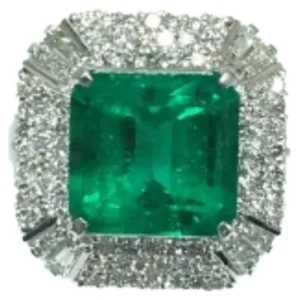 Pt･Pm900 コロンビア産エメラルド・ダイヤモンド リング E7.2 ct D1.7 ct