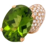 K18 ペリドット・ダイヤモンド リング