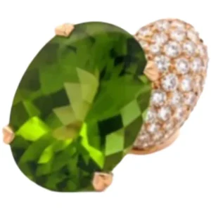 K18 ペリドット・ダイヤモンド リング
