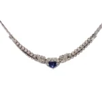 Pt・Pm900 サファイア・ダイヤモンドネックレス S3.12 ct D2.63 ct