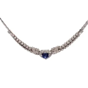 Pt･Pm900 サファイア・ダイヤモンドネックレス S3.12 ct D2.63 ct