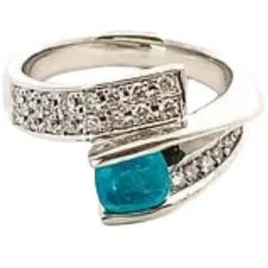 Pt･Pm900 ブラジル産パライバトルマリン・ダイヤモンド 0.93・0.28ct