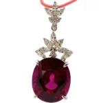 Pt・Pm900 ロードライトガーネット・ダイヤモンド ネックレス/ペンダントトップ 19.07・D0.84ct買取の参考価格