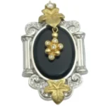 Pt・Pm900 オニキス・ダイヤモンド ブローチ 0.31 ct買取の参考価格