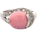 Pt･Pm900 コンクパール・ダイヤモンド リング 4.58・D0.3ct