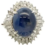 タサキ Pt・Pm900 スターサファイア・ダイヤモンド リング 12.38・1.94ct