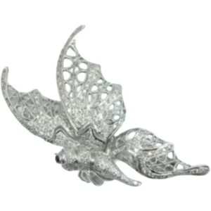 K18 ダイヤモンド・ルビー ブローチ D1.23・R0.05 ct