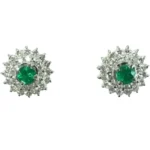 PT900 エメラルド・ダイヤモンド ピアス 0.39・0.4 ct